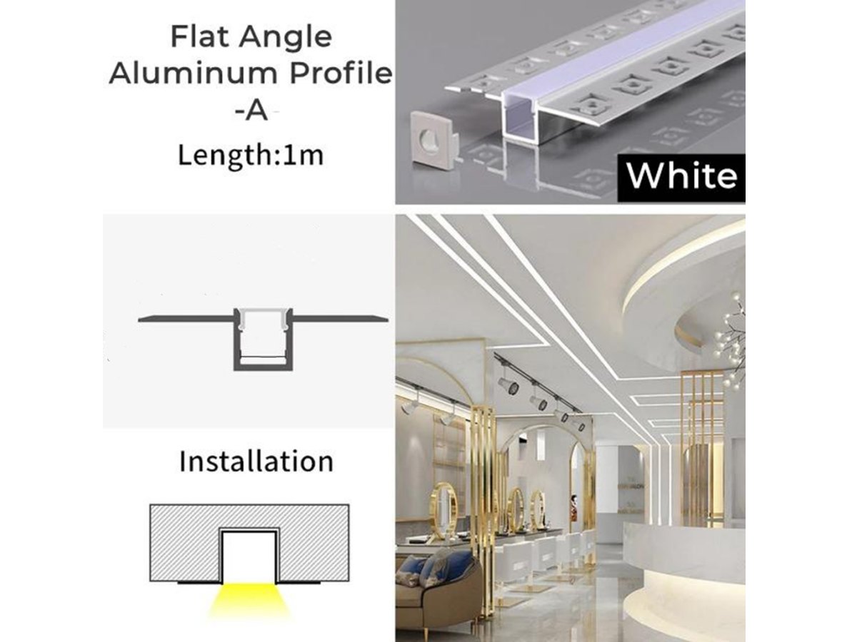 Recessed Aluminium LED Profile With Flange For Architectural Lighting